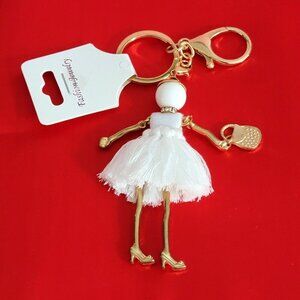 Fashion Jewelry Moveable Lady Purse Charm Keychain